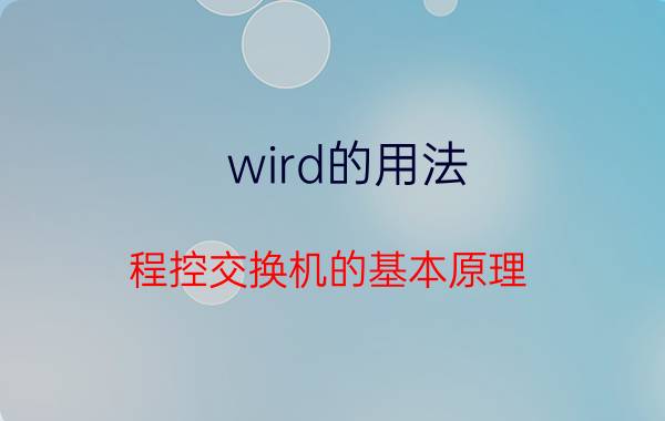 wird的用法 程控交换机的基本原理？